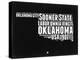 Oklahoma Black and White Map-NaxArt-Stretched Canvas