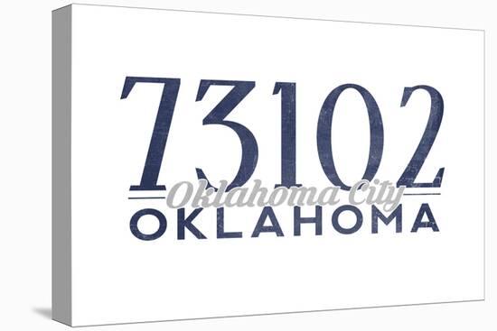 Oklahoma City, Oklahoma - 73102 Zip Code (Blue)-Lantern Press-Stretched Canvas