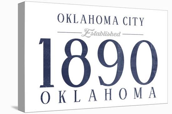 Oklahoma City, Oklahoma - Established Date (Blue)-Lantern Press-Stretched Canvas