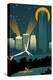 Oklahoma City, Oklahoma - Retro Skyline (no text)-Lantern Press-Stretched Canvas