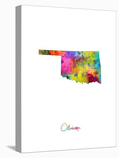 Oklahoma Map-Michael Tompsett-Stretched Canvas