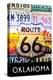 Oklahoma - Route 66 License Plates-Lantern Press-Stretched Canvas