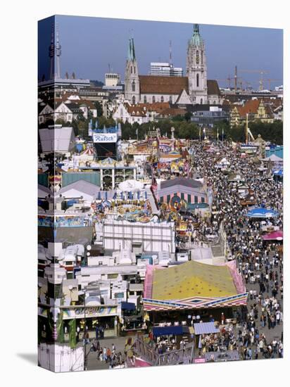 Oktoberfest from Above, Munich, Bavaria, Germany-Charles Bowman-Premier Image Canvas