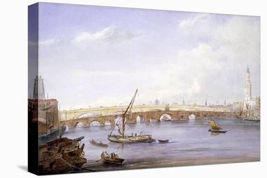 Old and New London Bridges, London, 1831-George Scharf-Premier Image Canvas