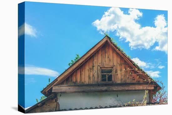 Old Attic on the Background of Blue Sky with Clouds-gutaper-Premier Image Canvas