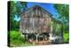 Old Barn and Cows-Robert Goldwitz-Premier Image Canvas