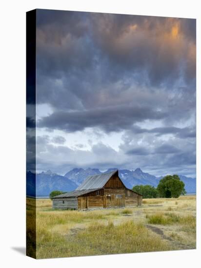 Old Barn and Teton Mountain Range, Jackson Hole, Wyoming, USA-Michele Falzone-Premier Image Canvas