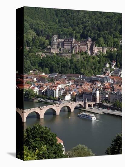 Old Bridge over the River Neckar, Old Town and Castle, Heidelberg, Baden-Wurttemberg, Germany, Euro-Hans Peter Merten-Premier Image Canvas