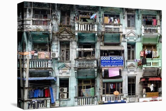 Old Building, Old City, Yangon (Rangoon), Myanmar (Burma), Asia-Nathalie Cuvelier-Premier Image Canvas