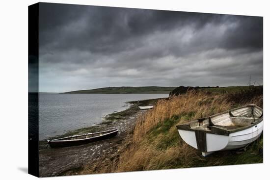 Old Decayed Rowing Boats on Shore of Lake with Stormy Sky Overhead-Veneratio-Premier Image Canvas