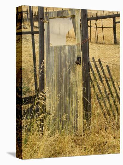 Old Door in Homestead Fence, Montana, USA-Nancy Rotenberg-Premier Image Canvas
