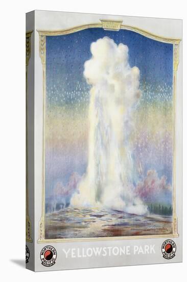 Old Faithful Geyser at Yellowstone Park Poster-null-Premier Image Canvas