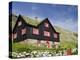 Old Farm House with Sod Roof, Kirkjubor Village, Faroe Islands, Denmark-Cindy Miller Hopkins-Premier Image Canvas