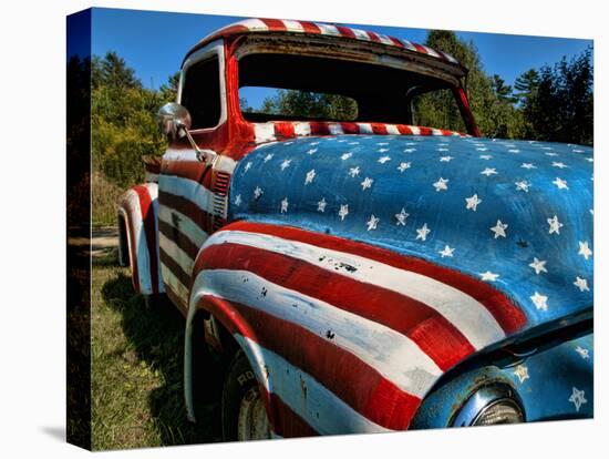 Old Ford Truck Painted with American Flag Pattern, Rockland, Maine, Usa-Bill Bachmann-Premier Image Canvas