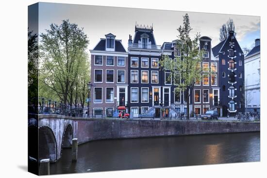 Old Gabled Houses Line the Keizersgracht Canal at Dusk, Amsterdam, Netherlands, Europe-Amanda Hall-Premier Image Canvas