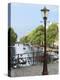 Old Gas Lamp Post and Bicycles on a Bridge over a Canal in Amsterdam, the Netherlands-Miva Stock-Premier Image Canvas