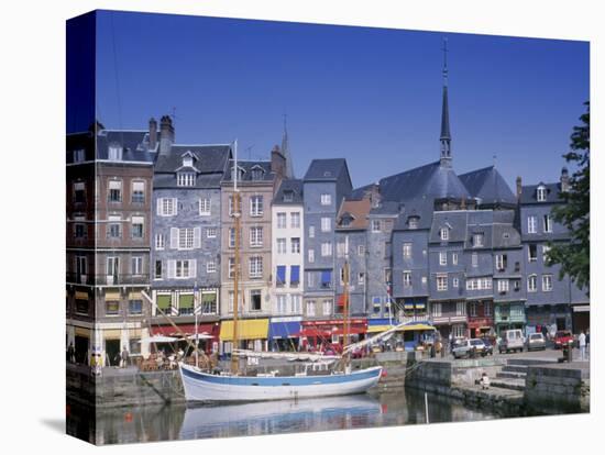 Old Harbour, St. Catherine's Quay and Spire of St. Catherine's Church Behind, Honfleur, France-Guy Thouvenin-Premier Image Canvas