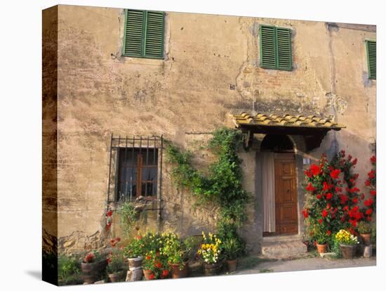 Old Home with Flowers at San Gimignano, Tuscany, Italy-Bill Bachmann-Premier Image Canvas