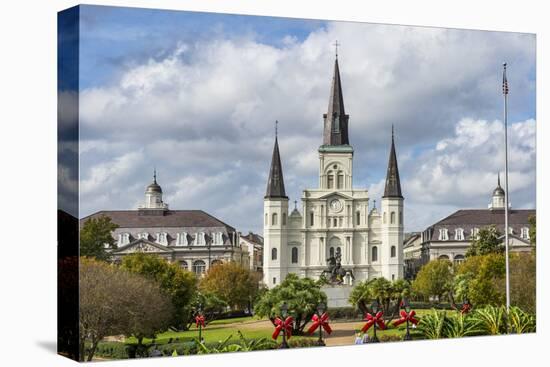 Old Horse Carts in Front of Jackson Square and the St. Louis Cathedral, New Orleans, Louisiana-Michael Runkel-Premier Image Canvas