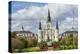 Old Horse Carts in Front of Jackson Square and the St. Louis Cathedral, New Orleans, Louisiana-Michael Runkel-Premier Image Canvas