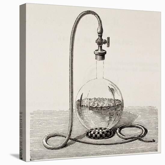 Old Illustration Of Laboratory Equipment For Water Boiling Under Vacuum-marzolino-Stretched Canvas
