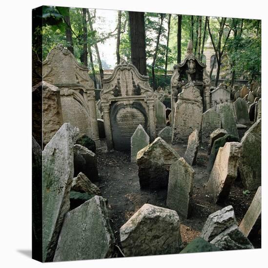 Old Jewish Cemetery, Josefov, Old Town, Prague, Central Bohemia, Czech Republic-null-Stretched Canvas