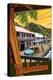 Old Lahaina Fishing Town with Surfer, Maui, Hawaii-Lantern Press-Stretched Canvas