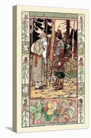 Old Man and Archer-Ivan Bilibin-Stretched Canvas