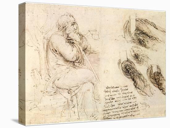 Old Man and Water Studies, 1513-Leonardo da Vinci-Premier Image Canvas