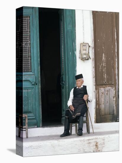 Old Man in Traditional Costume, Crete, Greece-Michael Short-Premier Image Canvas