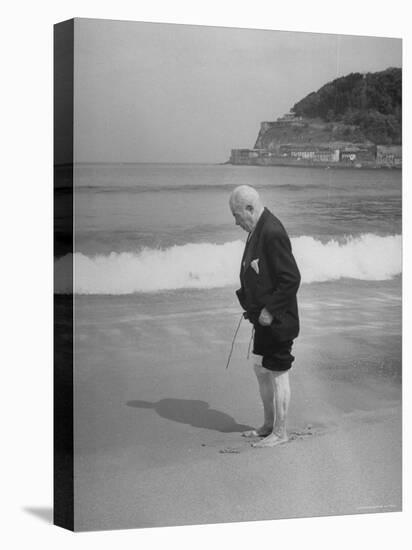 Old Man Wading on San Sebastian Beach-Eliot Elisofon-Premier Image Canvas