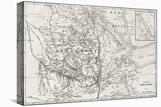 Old Map Of Abyssinia With Red Sea Region Map Insert-marzolino-Stretched Canvas