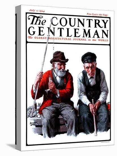 "Old Men Fishing," Country Gentleman Cover, July 12, 1924-Harold Brett-Premier Image Canvas