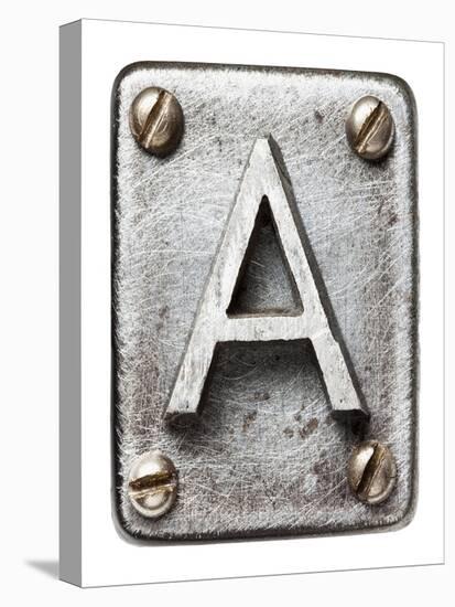 Old Metal Alphabet Letter A-donatas1205-Stretched Canvas