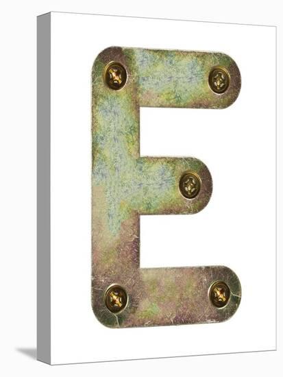 Old Metal Alphabet Letter E-donatas1205-Stretched Canvas