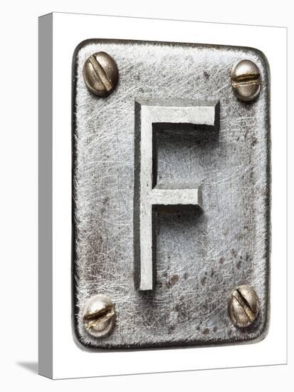 Old Metal Alphabet Letter F-donatas1205-Stretched Canvas