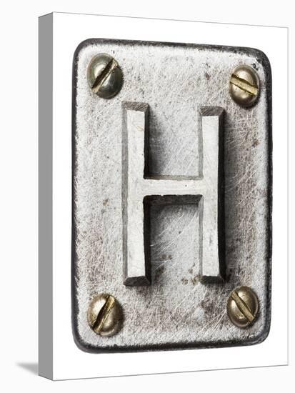Old Metal Alphabet Letter H-donatas1205-Stretched Canvas