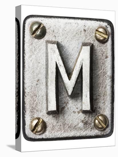 Old Metal Alphabet Letter M-donatas1205-Stretched Canvas