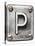 Old Metal Alphabet Letter P-donatas1205-Stretched Canvas