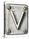 Old Metal Alphabet Letter V-donatas1205-Stretched Canvas