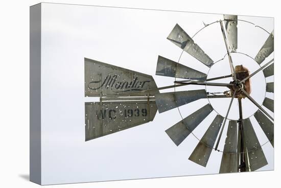 Old Montana Windmill with Bullet Holes-Jason Savage-Stretched Canvas