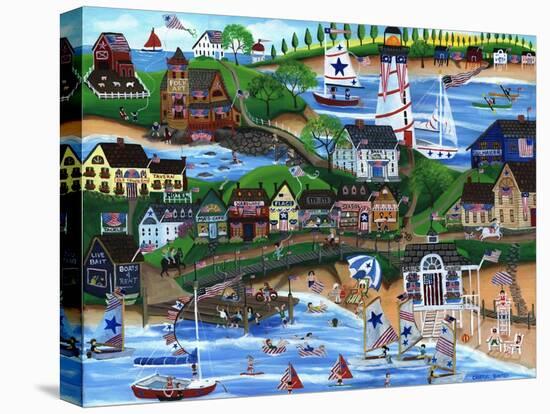 Old New England Seaside 4th of July Celebration-Cheryl Bartley-Premier Image Canvas