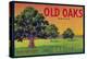 Old Oaks Pear Crate Label - Bryte, CA-Lantern Press-Stretched Canvas