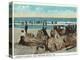 Old Orchard Beach, Maine - Googin's Rocks Scene-Lantern Press-Stretched Canvas