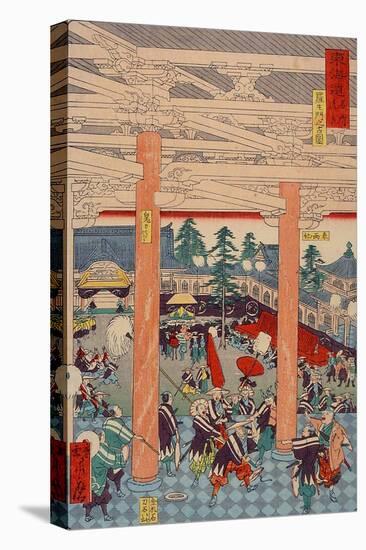 Old Picture of the Rashomon Gate from the Series Scenes of Famous Places-Kyosai Kawanabe-Premier Image Canvas