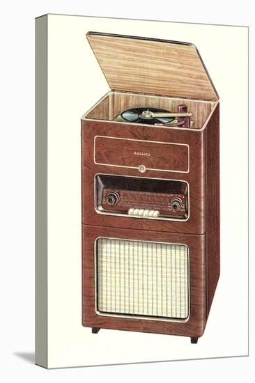 Old Radio and Record Player-null-Stretched Canvas