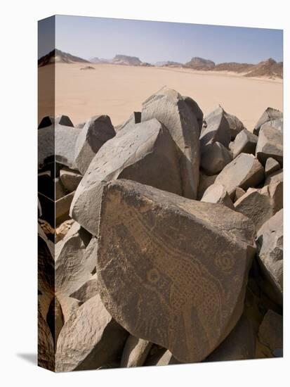 Old Rock Inscriptions in the Tassili N'Ajjer, Sahara, Southern Algeria, North Africa, Africa-Michael Runkel-Premier Image Canvas