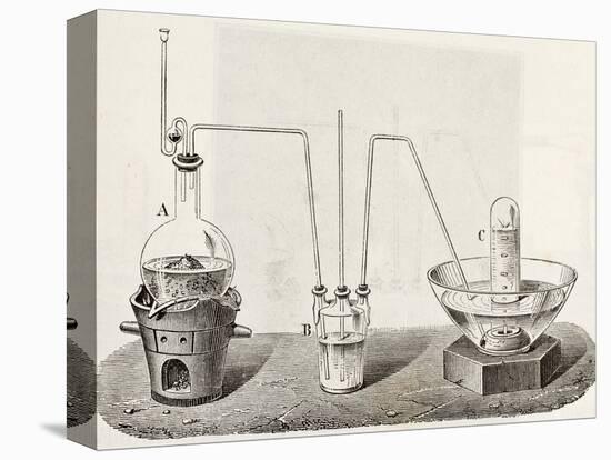 Old Schematic Illustration Of Laboratory Apparatus For Oxygen Production-marzolino-Stretched Canvas
