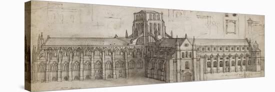 Old St Paul's Cathedral from the North-East (Pen and Brown Ink and Grey Wash over Graphite-Wenceslaus Hollar-Premier Image Canvas