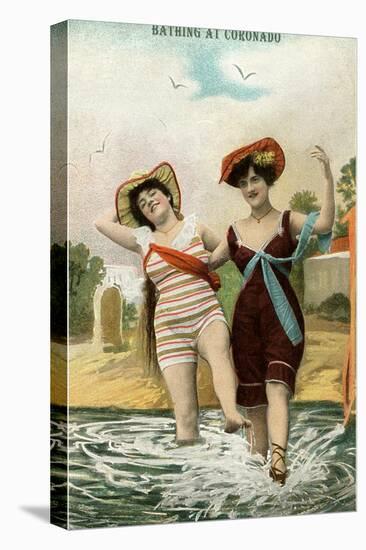 Old Time Bathing Beauties, Coronado, California-null-Stretched Canvas